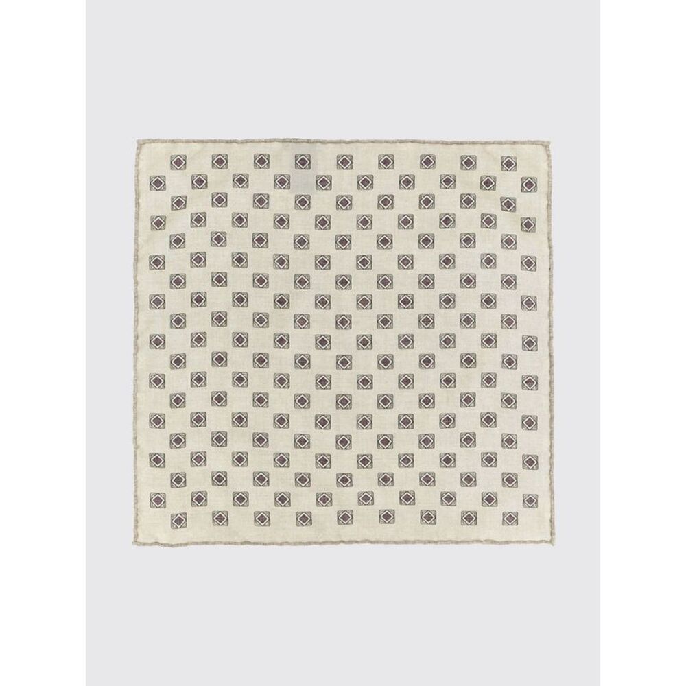 Brunello Cucinelli Men Brunello Cucinelli Geometric Print Silk Pocket Square